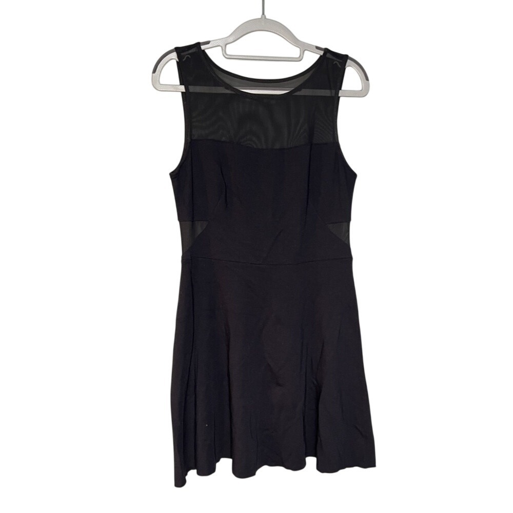 Bailey44 black mesh side cut out fit and‎ flare black dress